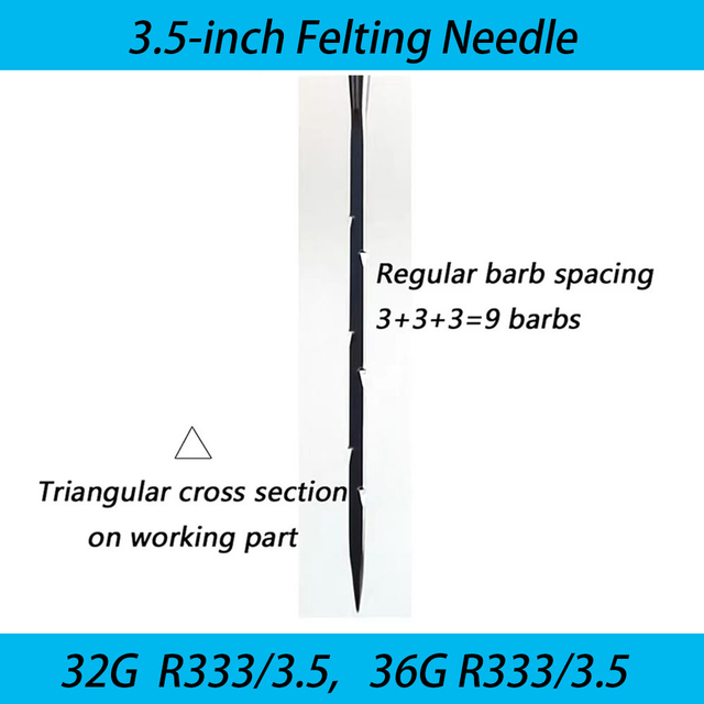 3.5-inch Long Wool Felting Needle for Nepal Handmade Felt Craft 500pcs/box