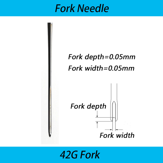 42G Fork Needle, Forked Felting Needle for Baby Reborn Hair Implant 500pcs/box