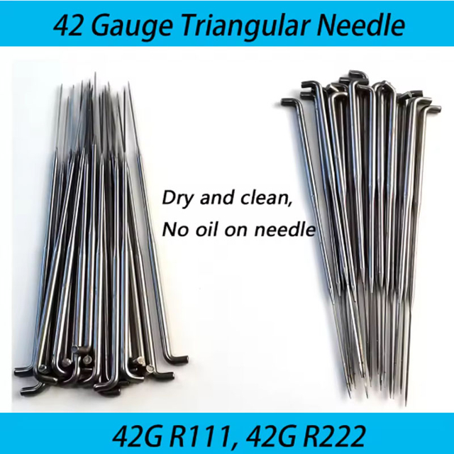 42 Gauge Triangular Needle, Supper Fine Triangle Felting Needle For Doll Mohair Rooting